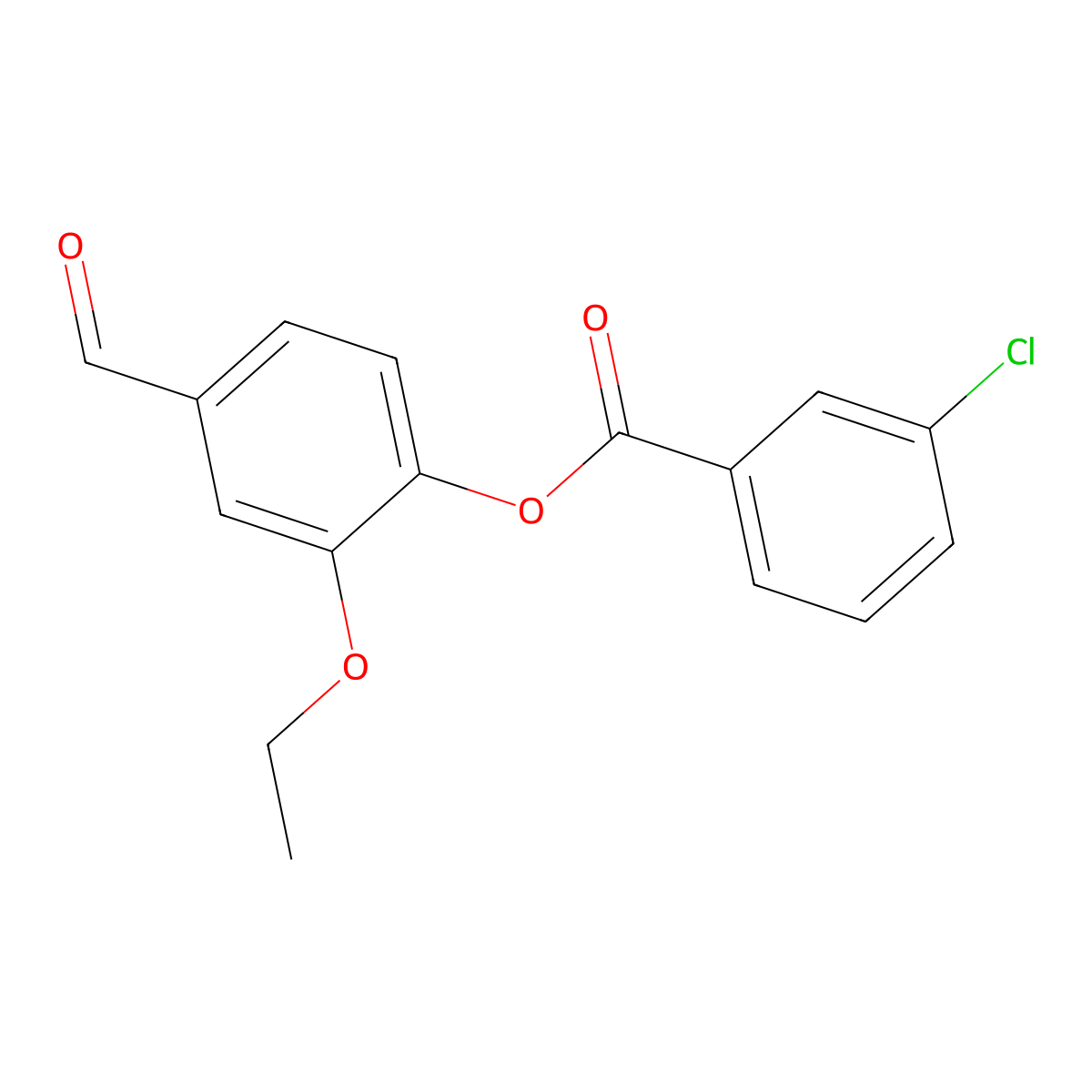 2-Ethoxy-4-formylphenyl 3-chlorobenzoate molecular structure, CAS 432021-30-2