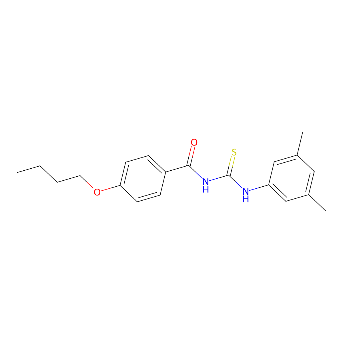 4-butoxy-N-[(3,5-dimethylphenyl)carbamothioyl]benzamide molecular structure, CAS 432021-33-5
