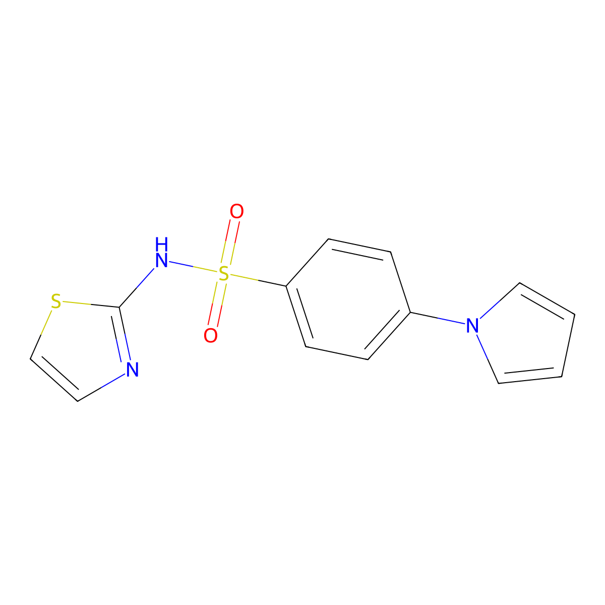 4-(1H-pyrrol-1-yl)-N-1,3-thiazol-2-ylbenzenesulfonamide molecular structure, CAS 432021-34-6