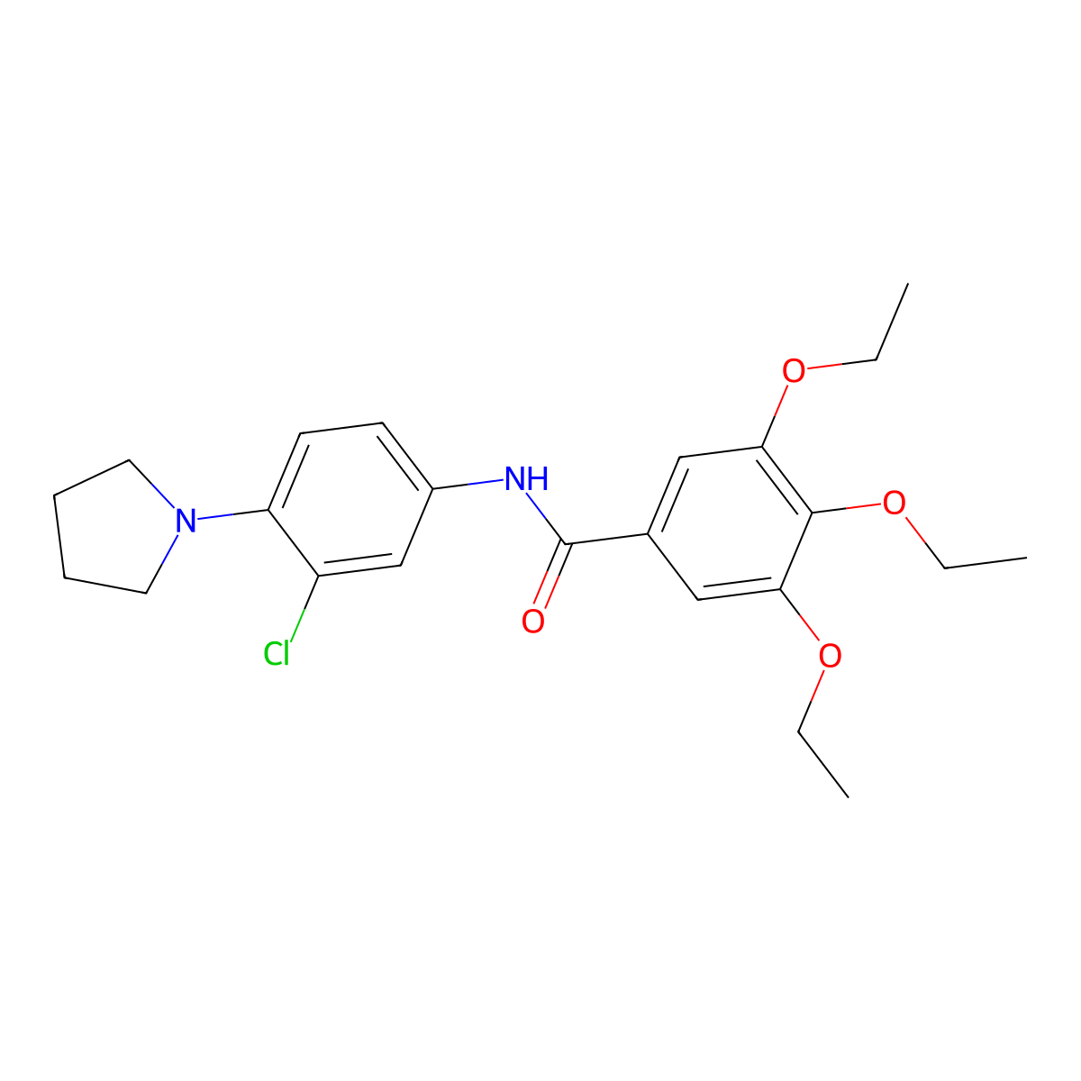 N-(3-chloro-4-pyrrolidin-1-ylphenyl)-3,4,5-triethoxybenzamide molecular structure, CAS 432021-46-0