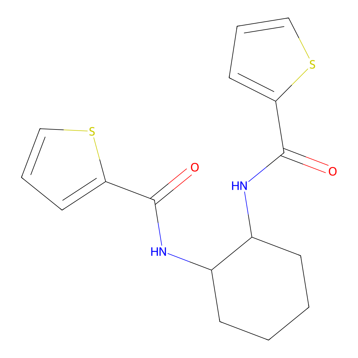 N-{2-[(2-thienylcarbonyl)amino]cyclohexyl}-2-thiophenecarboxamide molecular structure, CAS 432021-64-2