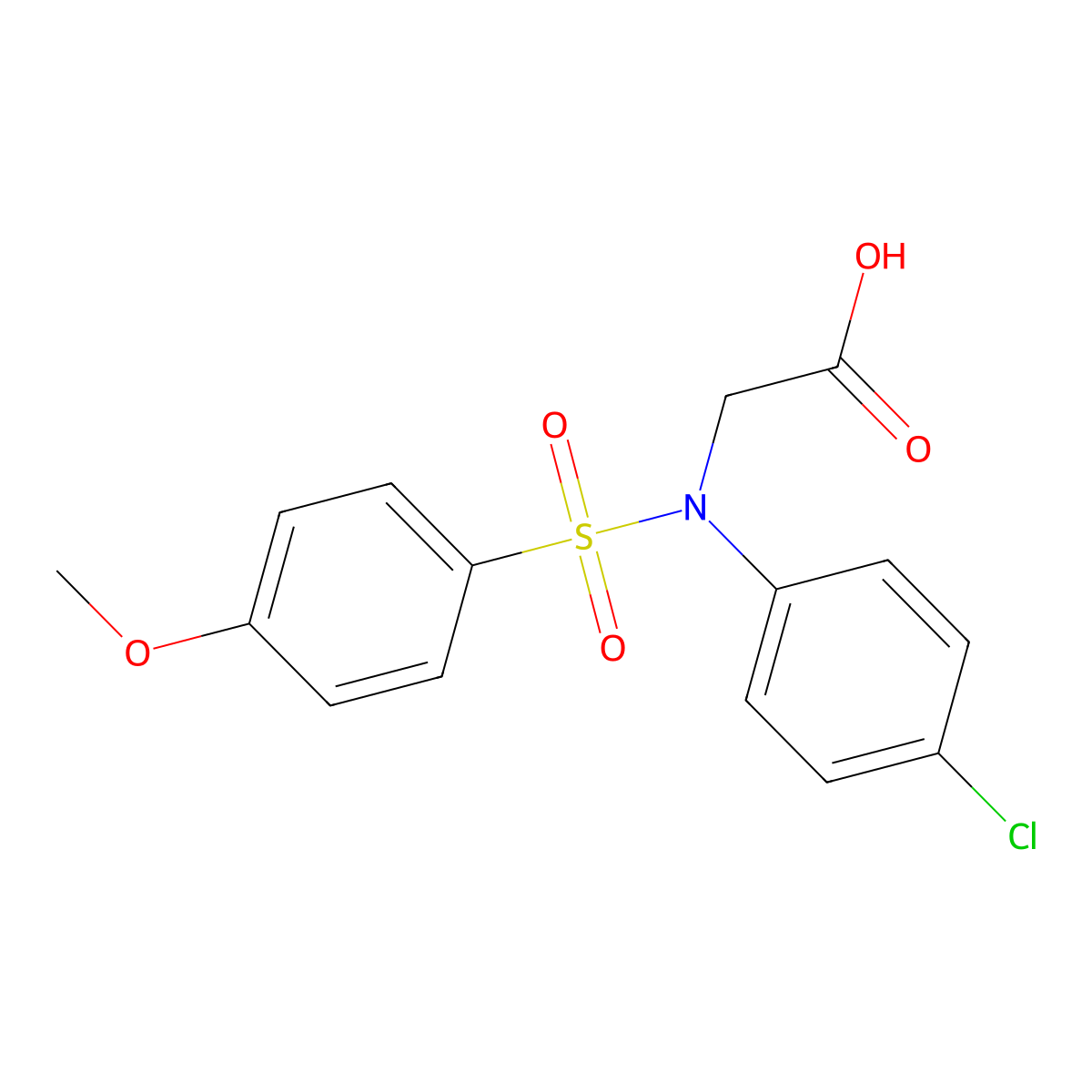 N-(4-chlorophenyl)-N-[(4-methoxyphenyl)sulfonyl]glycine molecular structure, CAS 432021-71-1