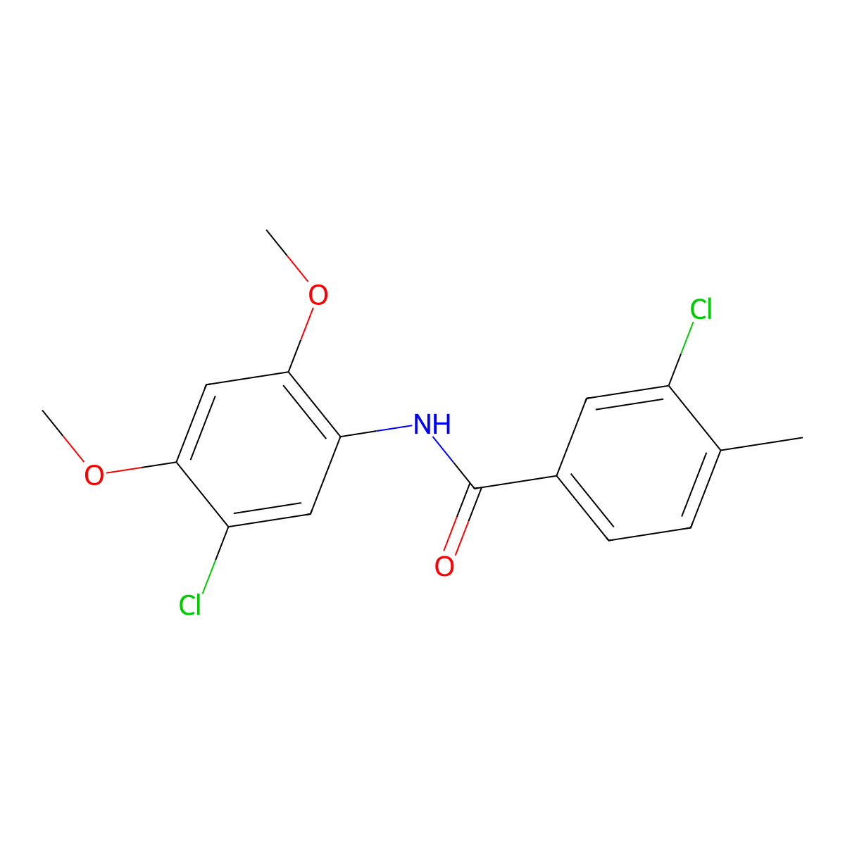 3-chloro-N-(5-chloro-2,4-dimethoxyphenyl)-4-methylbenzamide molecular structure, CAS 432021-74-4