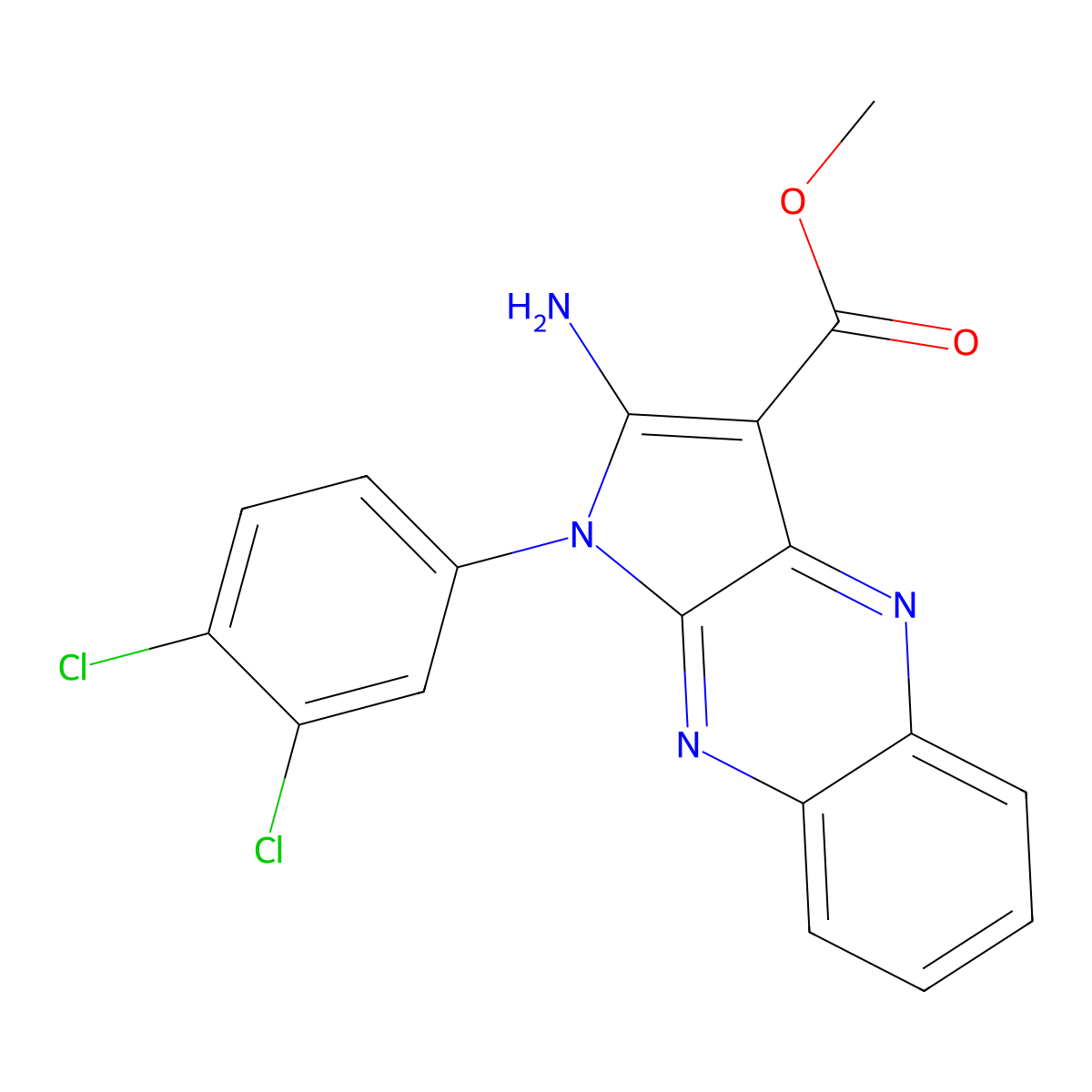 methyl 2-amino-1-(3,4-dichlorophenyl)-1H-pyrrolo[2,3-b]quinoxaline-3-carboxylate molecular structure, CAS 432021-78-8