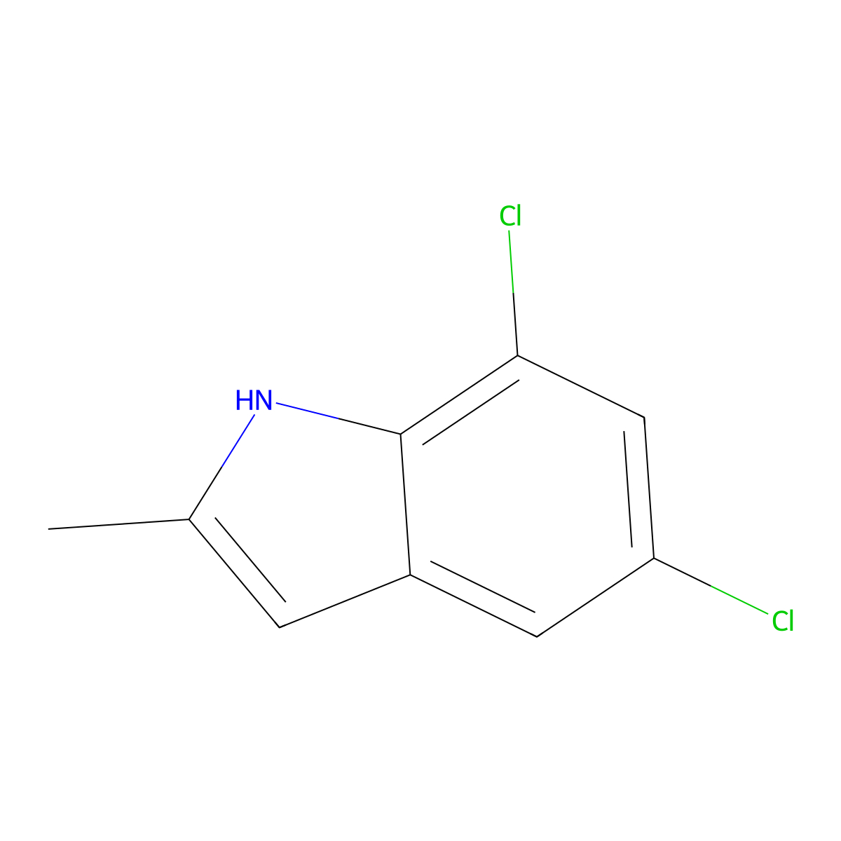5,7-dichloro-2-methyl-1H-indole molecular structure, CAS 432025-20-2