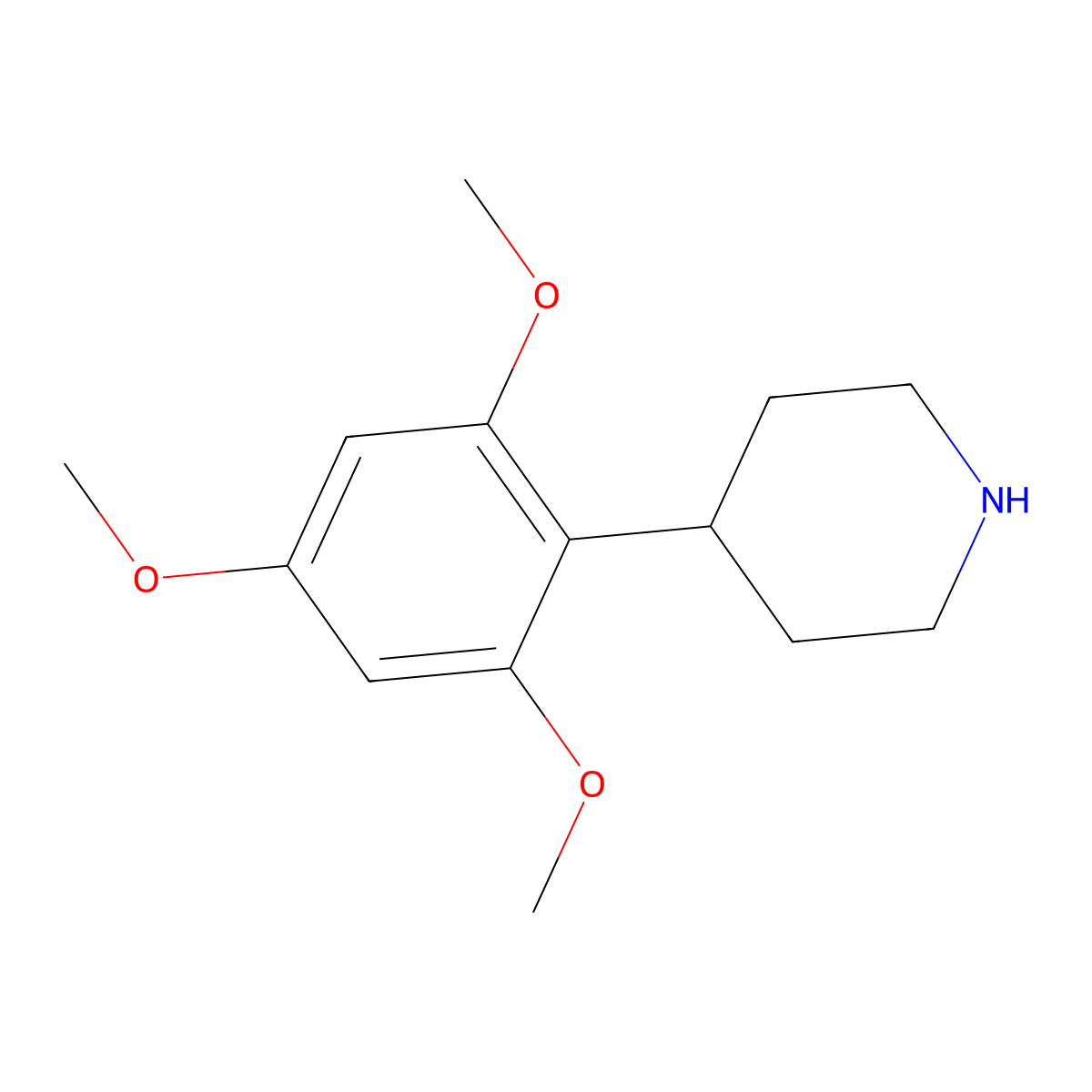 4-(2,4,6-Trimethoxyphenyl)piperidine molecular structure, CAS 432043-58-8