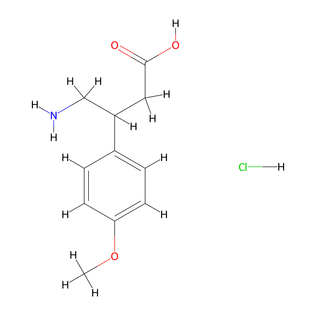 4-Amino-3-(4-methoxy-phenyl)-butyric acid hydrochloride molecular structure, CAS 432049-65-5