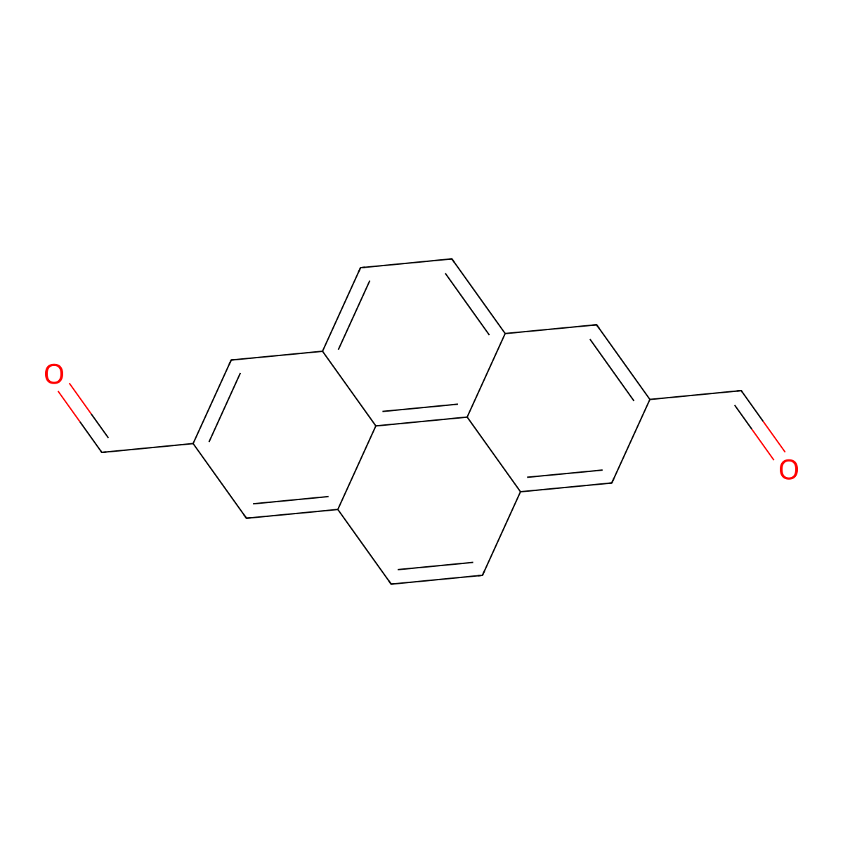 Pyrene-2,7-dicarbaldehyde molecular structure, CAS 43213-20-3
