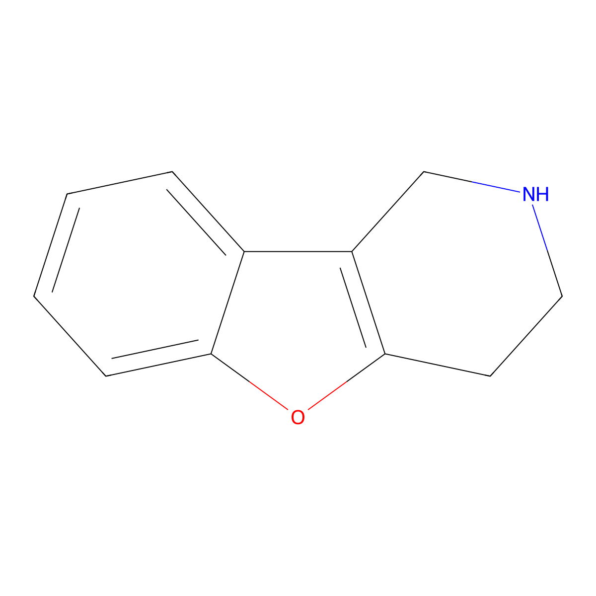 1,2,3,4-Tetrahydro-benzofuro(3,2-c)pyridine molecular structure, CAS 43213-61-2