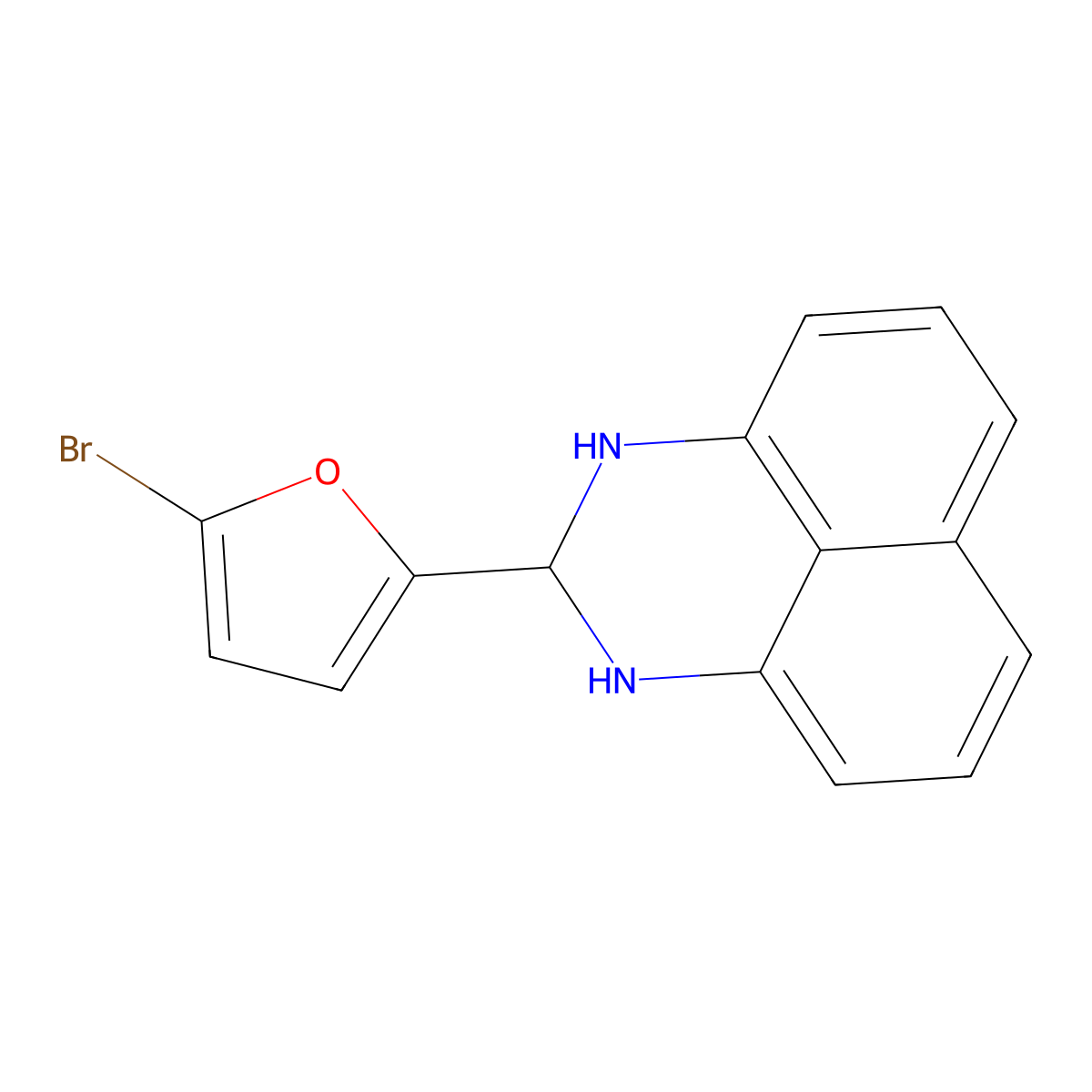 2-(5-bromofuran-2-yl)-2,3-dihydro-1H-perimidine molecular structure, CAS 43213-66-7