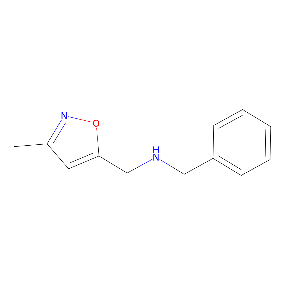 N-Benzyl-1-(3-methylisoxazol-5-yl)methanamine molecular structure, CAS 43214-86-4