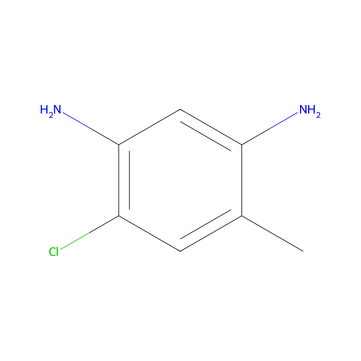1,3-Benzenediamine, 4-chloro-6-methyl- molecular structure, CAS 43216-72-4