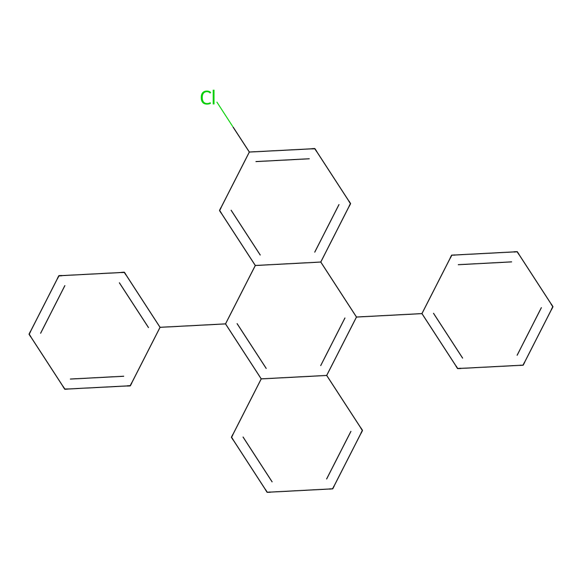 2-Chloro-9,10-diphenylanthracene molecular structure, CAS 43217-28-3