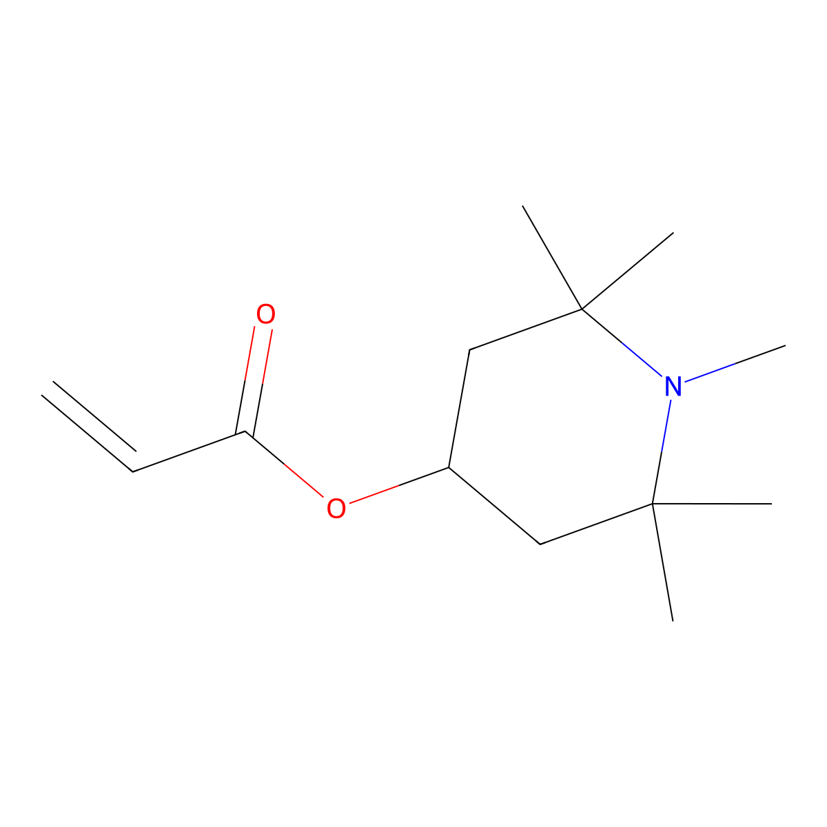 1,2,2,6,6-Pentamethyl-4-piperidyl acrylate molecular structure, CAS 43224-02-8