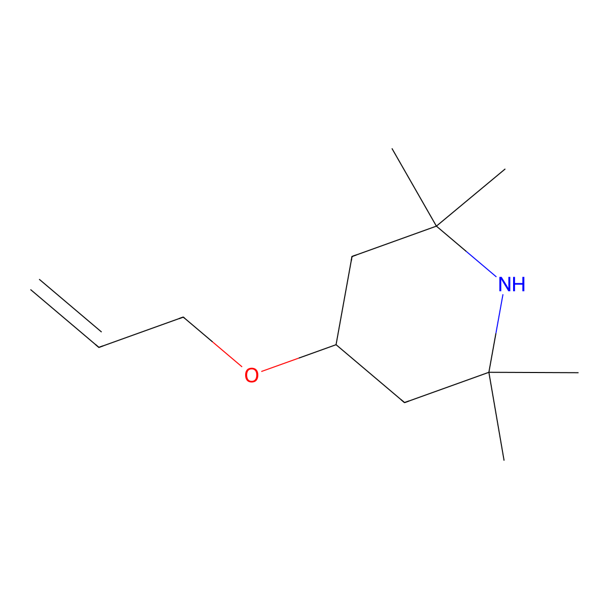 Piperidine, 2,2,6,6-tetramethyl-4-(2-propen-1-yloxy)- molecular structure, CAS 43224-75-5