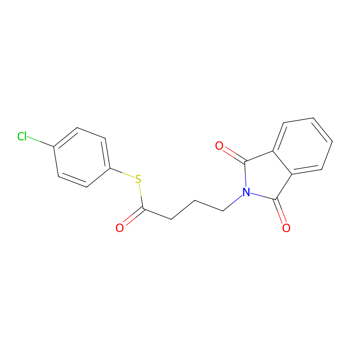 S-(4-chlorophenyl) 4-(1,3-dioxo-1,3-dihydro-2H-isoindol-2-yl)butanethioate molecular structure, CAS 43226-78-4