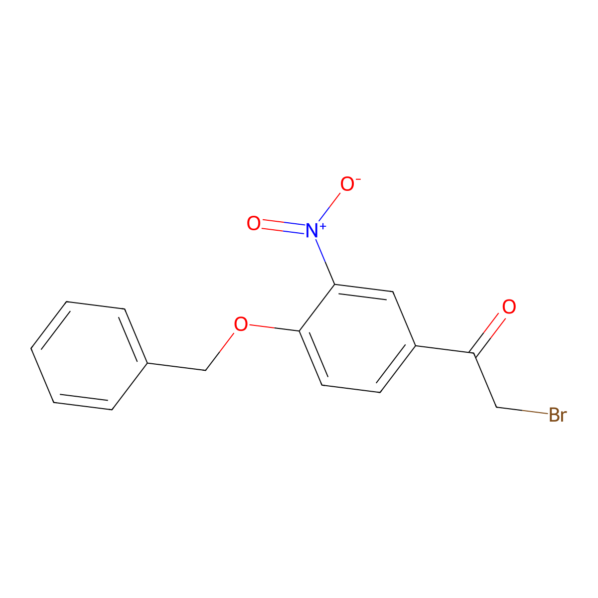 2-Bromo-1-(3-nitro-4-phenylmethoxyphenyl)ethanone molecular structure, CAS 43229-01-2