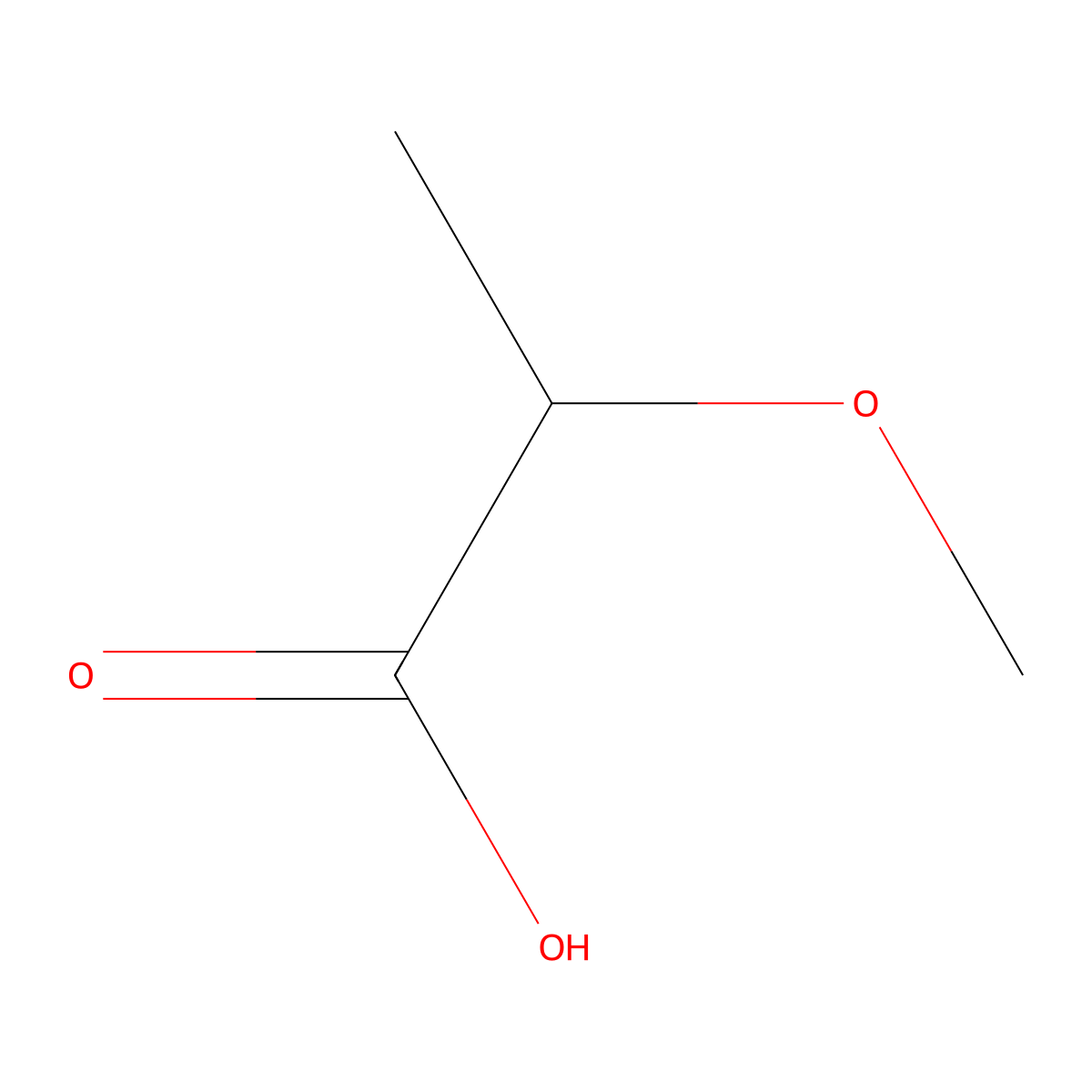 2-Methoxypropanoic acid molecular structure, CAS 4324-37-2