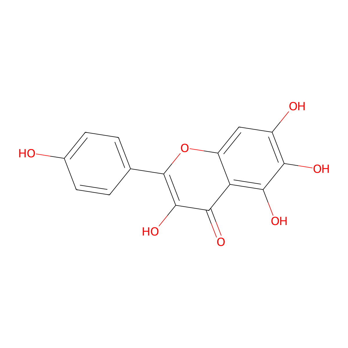 6-Hydroxykaempferol molecular structure, CAS 4324-55-4