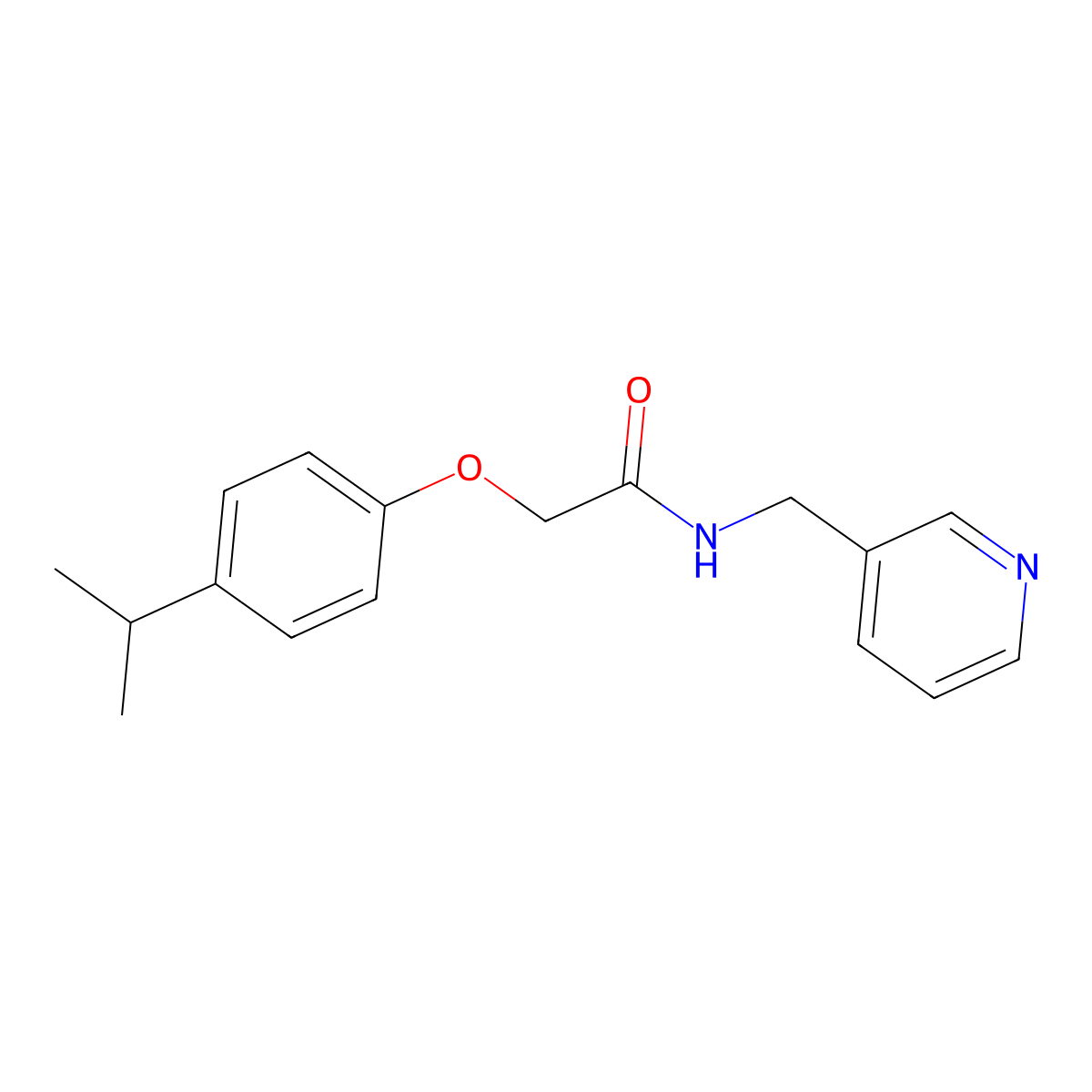 2-(4-propan-2-ylphenoxy)-N-(pyridin-3-ylmethyl)acetamide molecular structure, CAS 432494-30-9