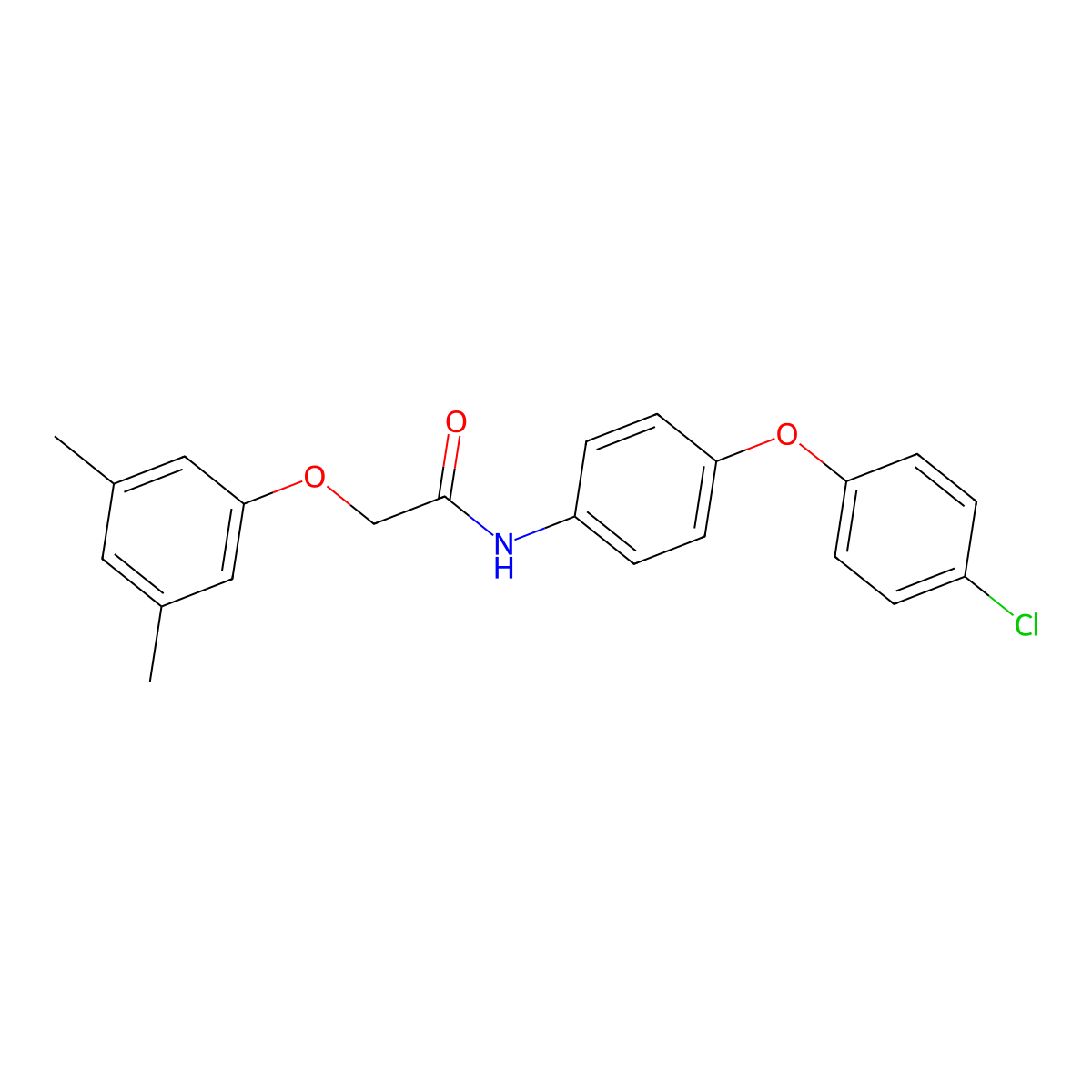 N-[4-(4-chlorophenoxy)phenyl]-2-(3,5-dimethylphenoxy)acetamide molecular structure, CAS 432494-40-1