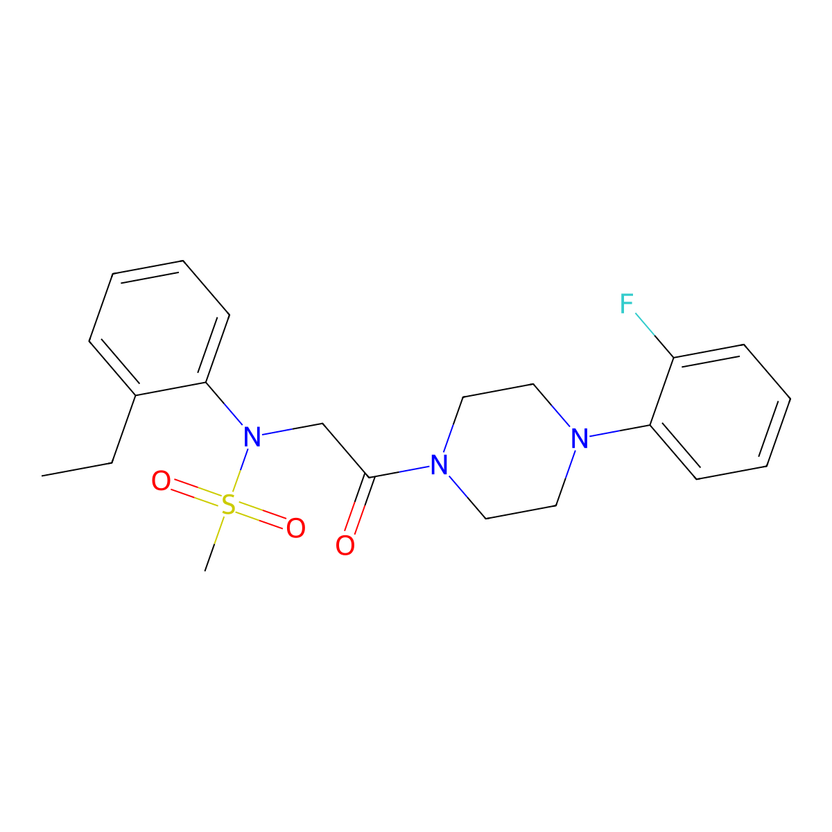 N-(2-ethylphenyl)-N-{2-[4-(2-fluorophenyl)piperazin-1-yl]-2-oxoethyl}methanesulfonamide molecular structure, CAS 432494-57-0