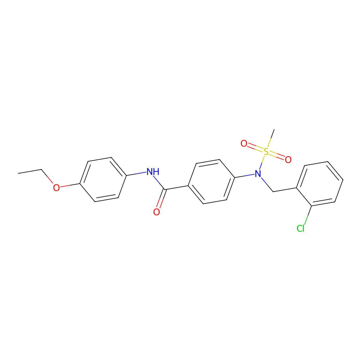 4-[(2-chlorophenyl)methyl-methylsulfonylamino]-N-(4-ethoxyphenyl)benzamide molecular structure, CAS 432494-72-9