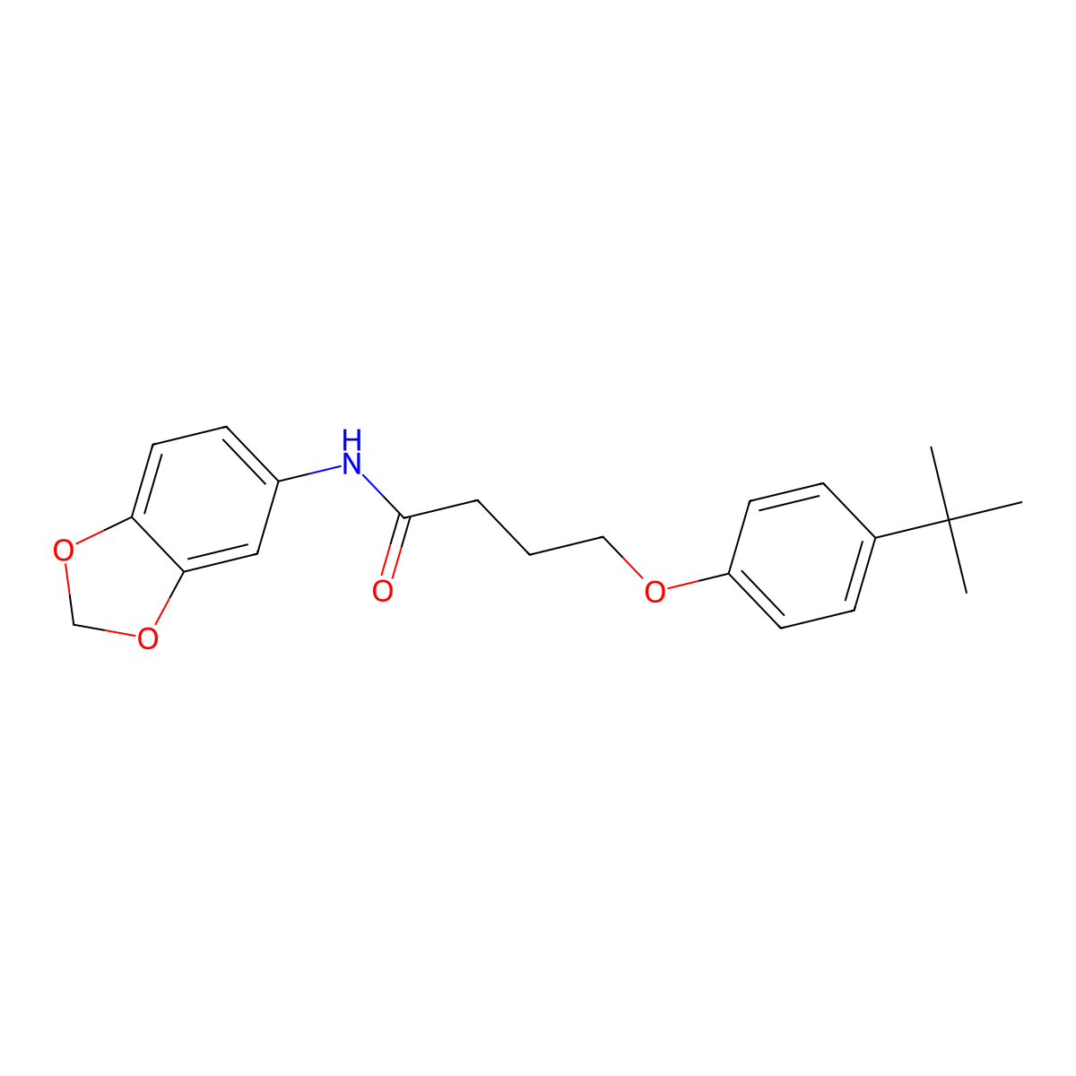 N-(1,3-benzodioxol-5-yl)-4-[4-(tert-butyl)phenoxy]butanamide molecular structure, CAS 432494-77-4