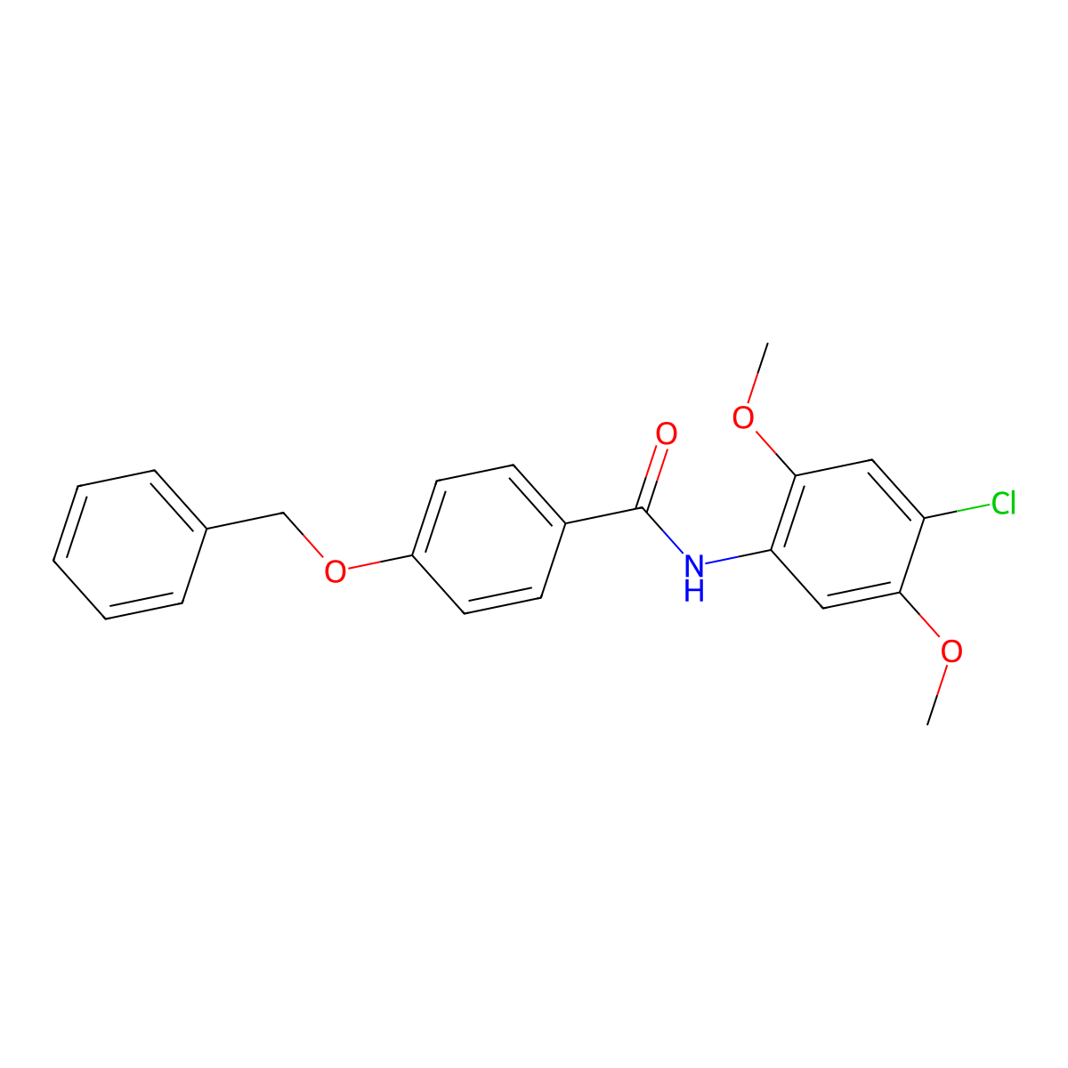 4-(benzyloxy)-N-(4-chloro-2,5-dimethoxyphenyl)benzamide molecular structure, CAS 432494-79-6