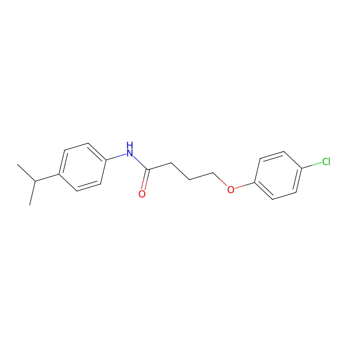 4-(4-chlorophenoxy)-N-[4-(propan-2-yl)phenyl]butanamide molecular structure, CAS 432494-92-3