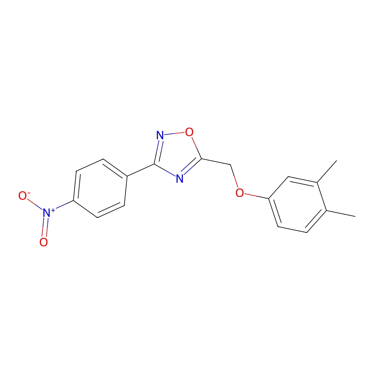5-[(3,4-Dimethylphenoxy)methyl]-3-(4-nitrophenyl)-1,2,4-oxadiazole molecular structure, CAS 432494-95-6