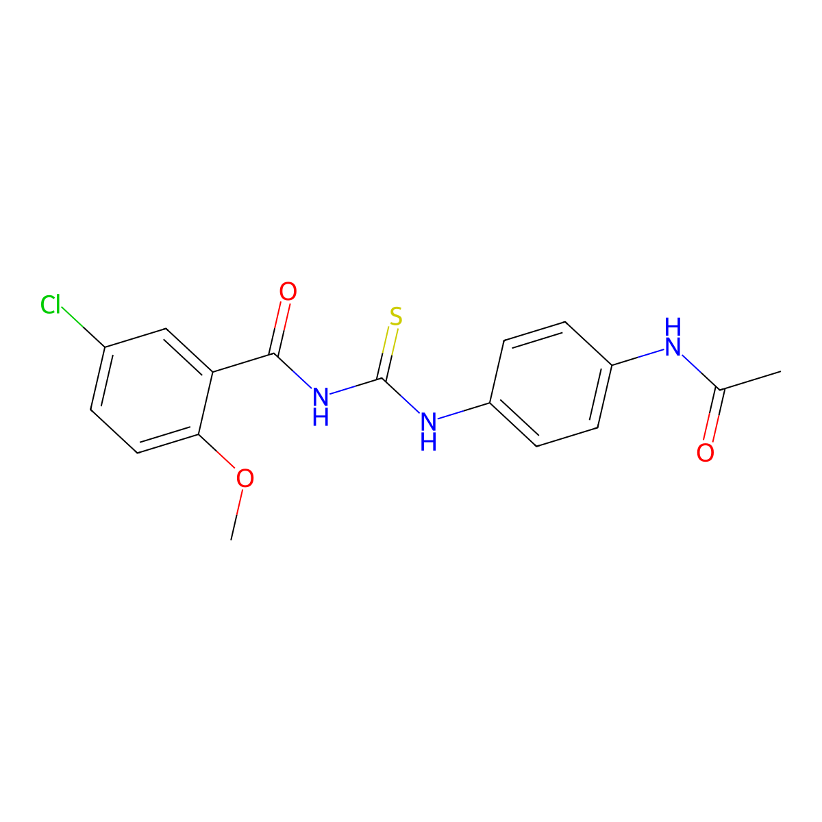 N-[(4-acetamidophenyl)carbamothioyl]-5-chloro-2-methoxybenzamide molecular structure, CAS 432495-07-3