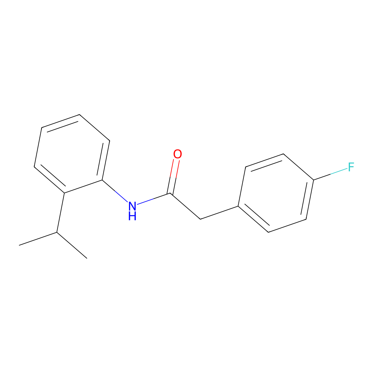 2-(4-fluorophenyl)-N-(2-isopropylphenyl)acetamide molecular structure, CAS 432495-38-0