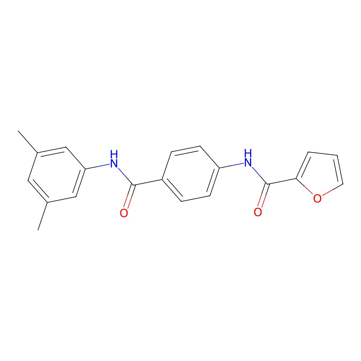 N-{4-[(3,5-dimethylanilino)carbonyl]phenyl}-2-furamide molecular structure, CAS 432495-46-0
