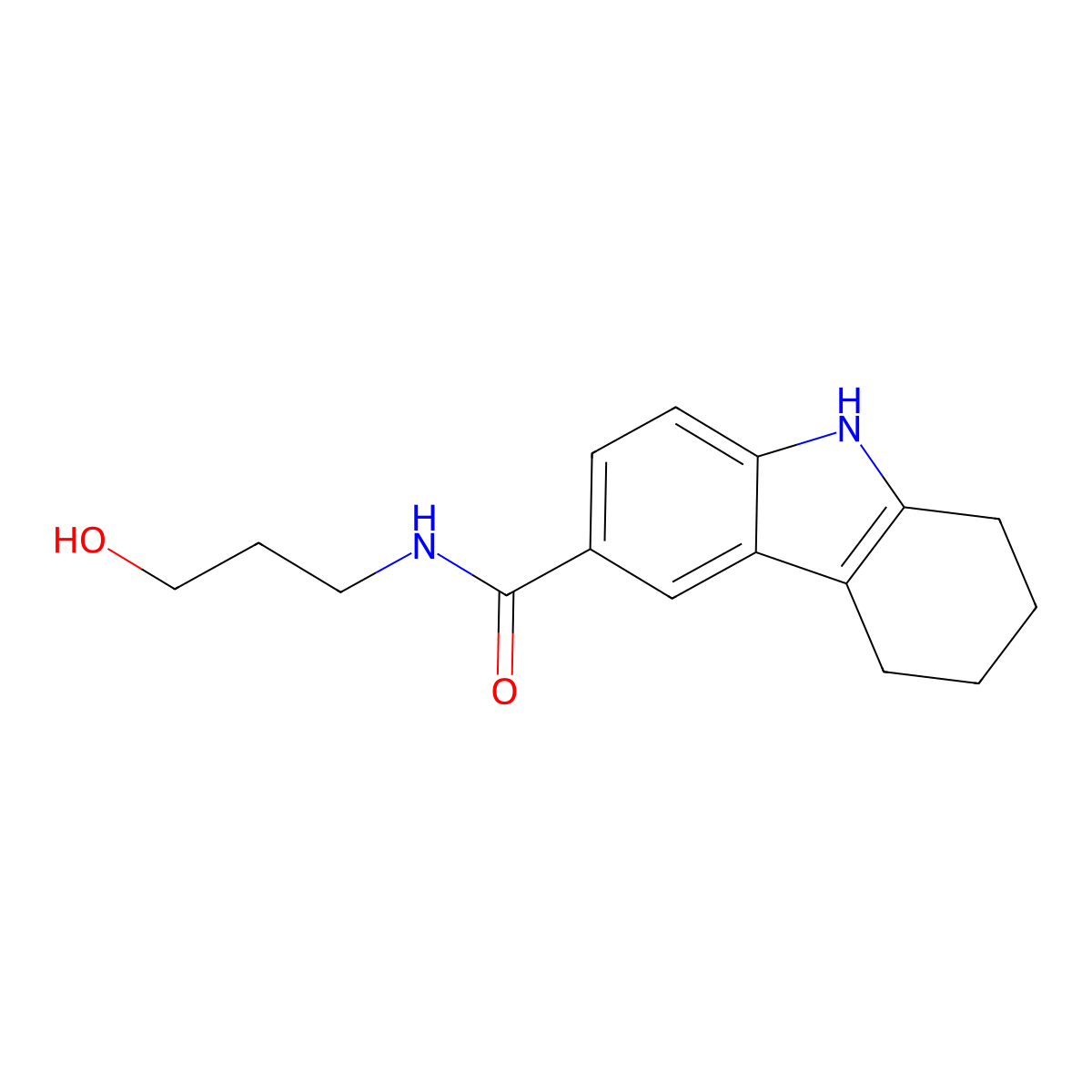 N-(3-hydroxypropyl)-2,3,4,9-tetrahydro-1H-carbazole-6-carboxamide molecular structure, CAS 432495-69-7