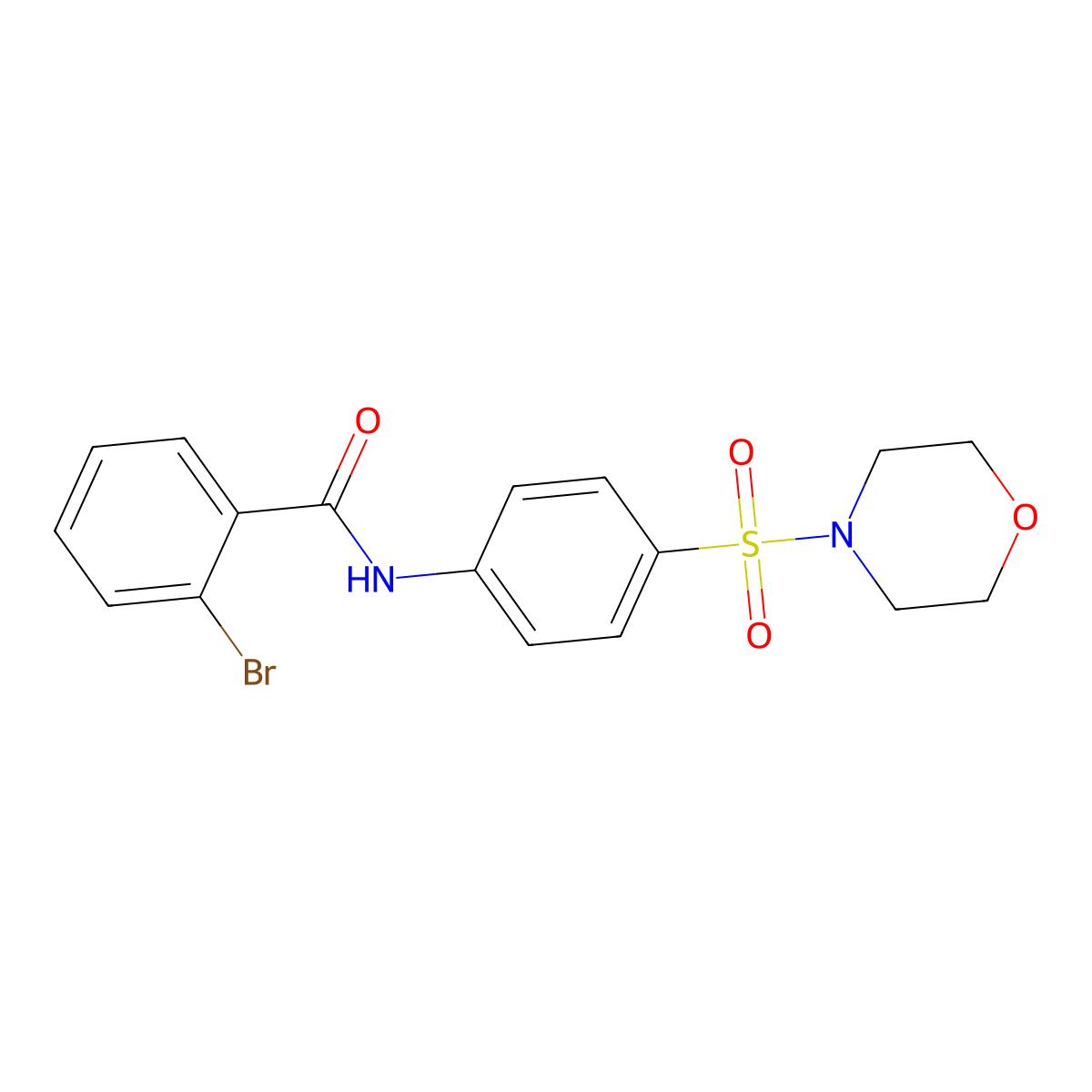 2-bromo-N-(4-morpholin-4-ylsulfonylphenyl)benzamide molecular structure, CAS 432495-70-0