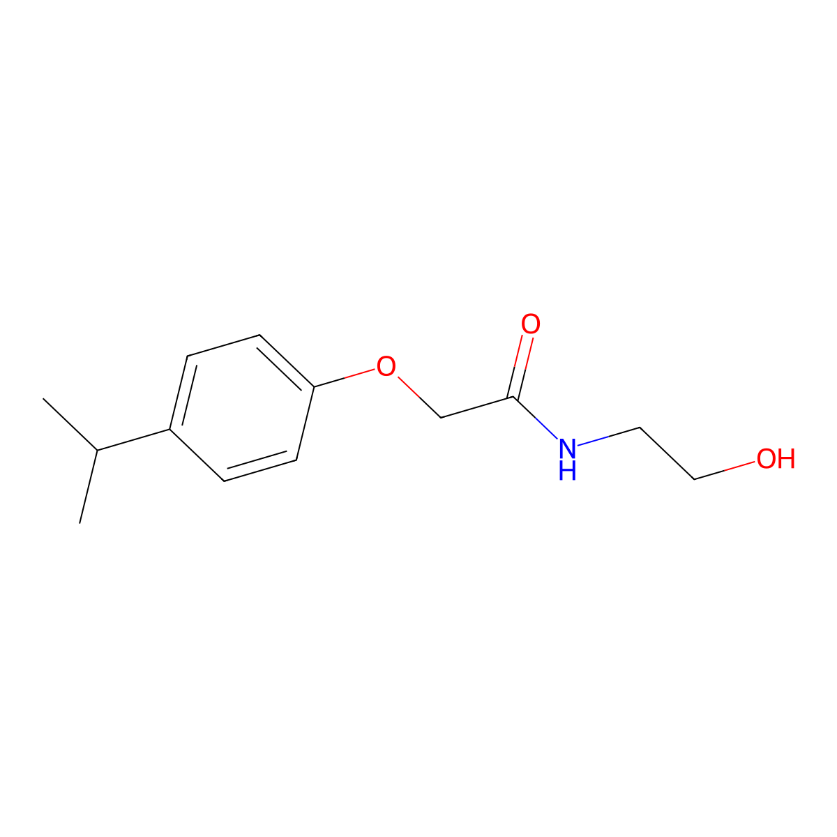 N-(2-hydroxyethyl)-2-(4-isopropylphenoxy)acetamide molecular structure, CAS 432495-92-6