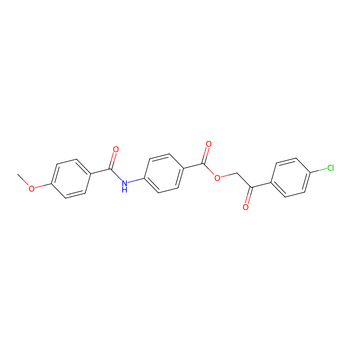 2-(4-Chlorophenyl)-2-oxoethyl 4-[(4-methoxybenzoyl)amino]benzoate molecular structure, CAS 432495-94-8