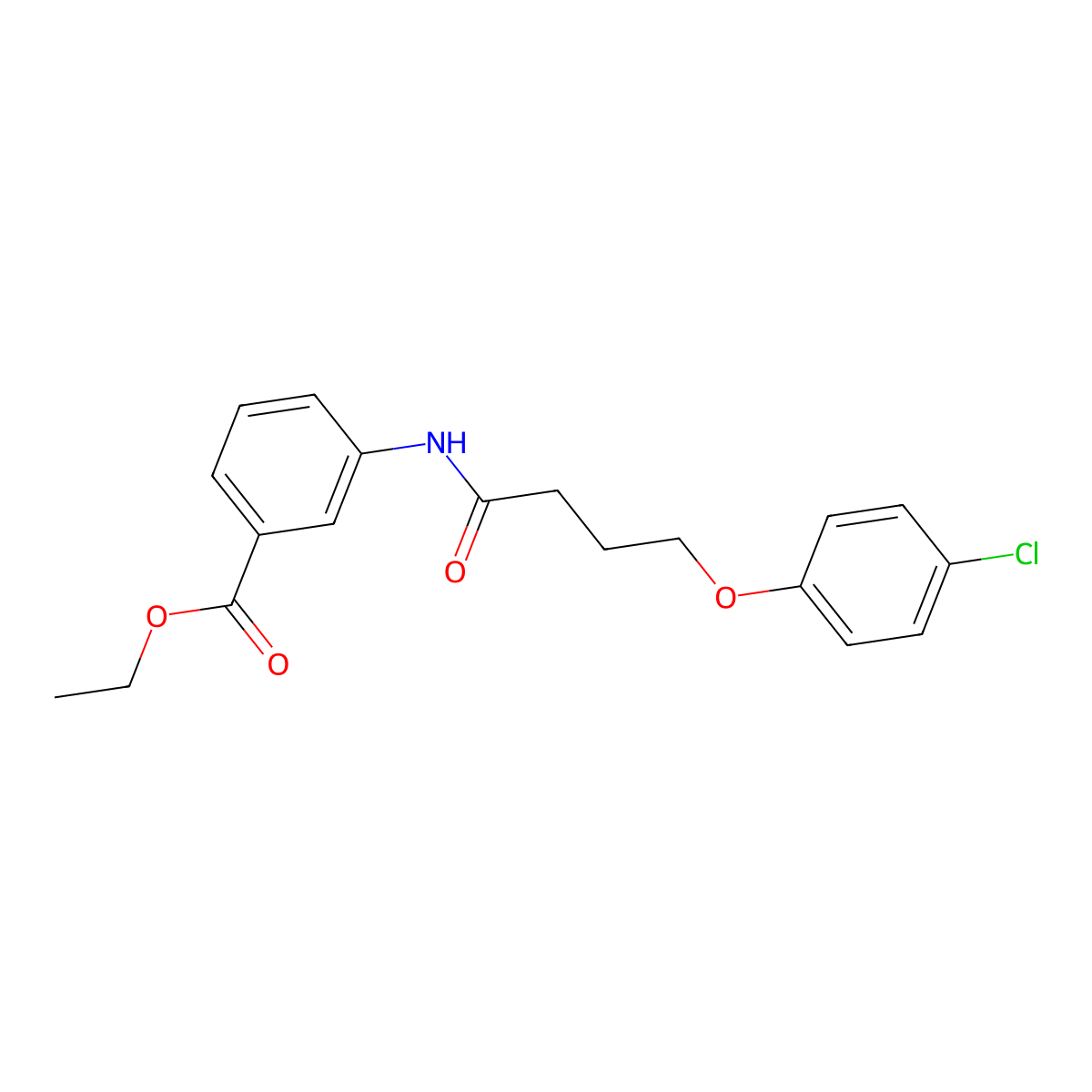Ethyl 3-[4-(4-chlorophenoxy)butanoylamino]benzoate molecular structure, CAS 432496-11-2
