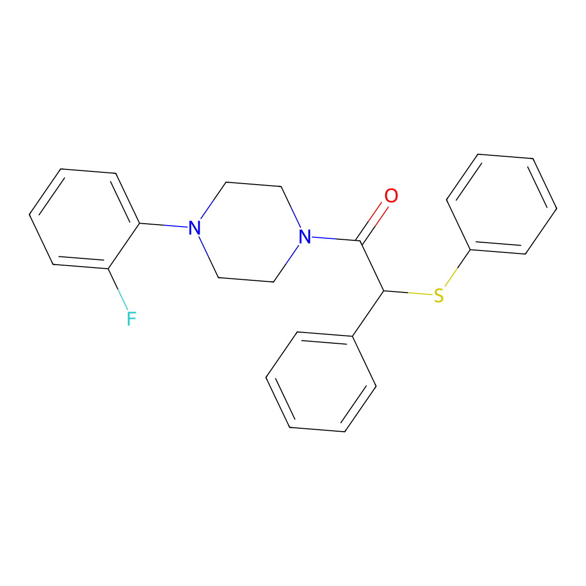 1-[4-(2-Fluorophenyl)piperazin-1-yl]-2-phenyl-2-phenylsulfanylethanone molecular structure, CAS 432496-21-4