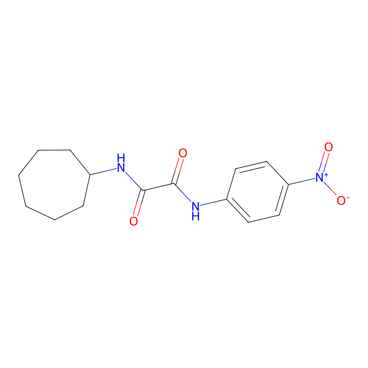 N-cycloheptyl-N'-(4-nitrophenyl)oxamide molecular structure, CAS 432496-25-8