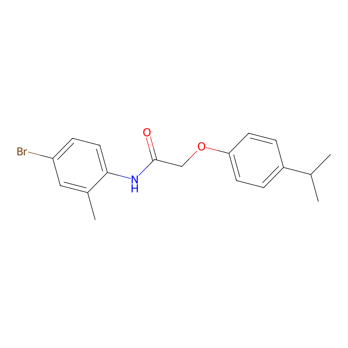 N-(4-bromo-2-methylphenyl)-2-(4-isopropylphenoxy)acetamide molecular structure, CAS 432496-28-1