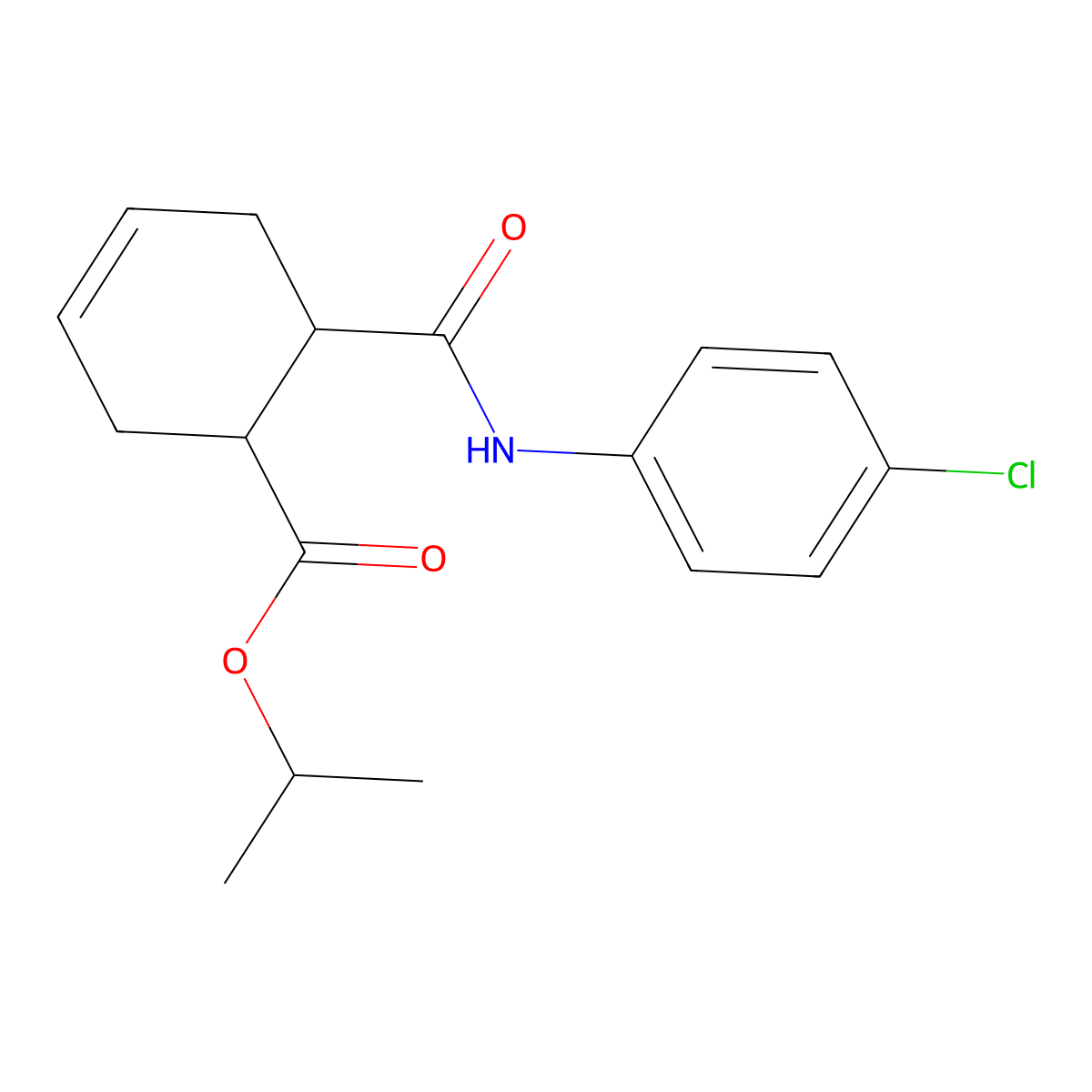 Isopropyl 6-{[(4-chlorophenyl)amino]carbonyl}-3-cyclohexene-1-carboxylate molecular structure, CAS 432496-29-2