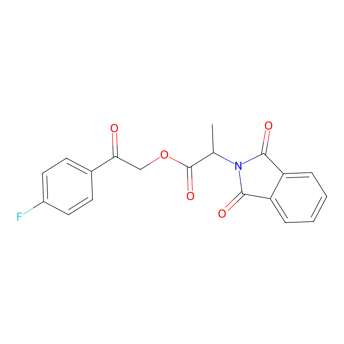 2-(4-fluorophenyl)-2-oxoethyl 2-(1,3-dioxo-1,3-dihydro-2H-isoindol-2-yl)propanoate molecular structure, CAS 432496-33-8