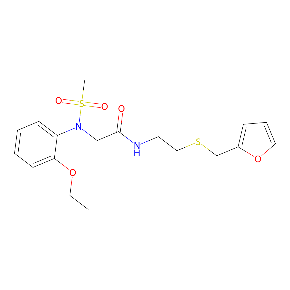 2-(2-ethoxy-N-methylsulfonylanilino)-N-[2-(furan-2-ylmethylsulfanyl)ethyl]acetamide molecular structure, CAS 432496-44-1