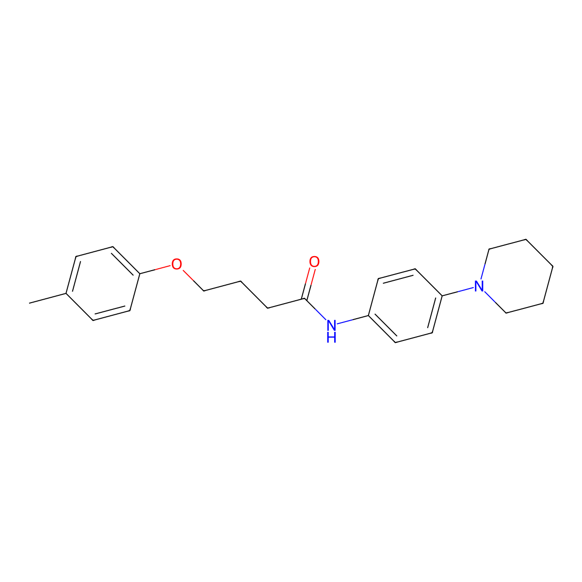 4-(4-methylphenoxy)-N-[4-(piperidin-1-yl)phenyl]butanamide molecular structure, CAS 432496-48-5
