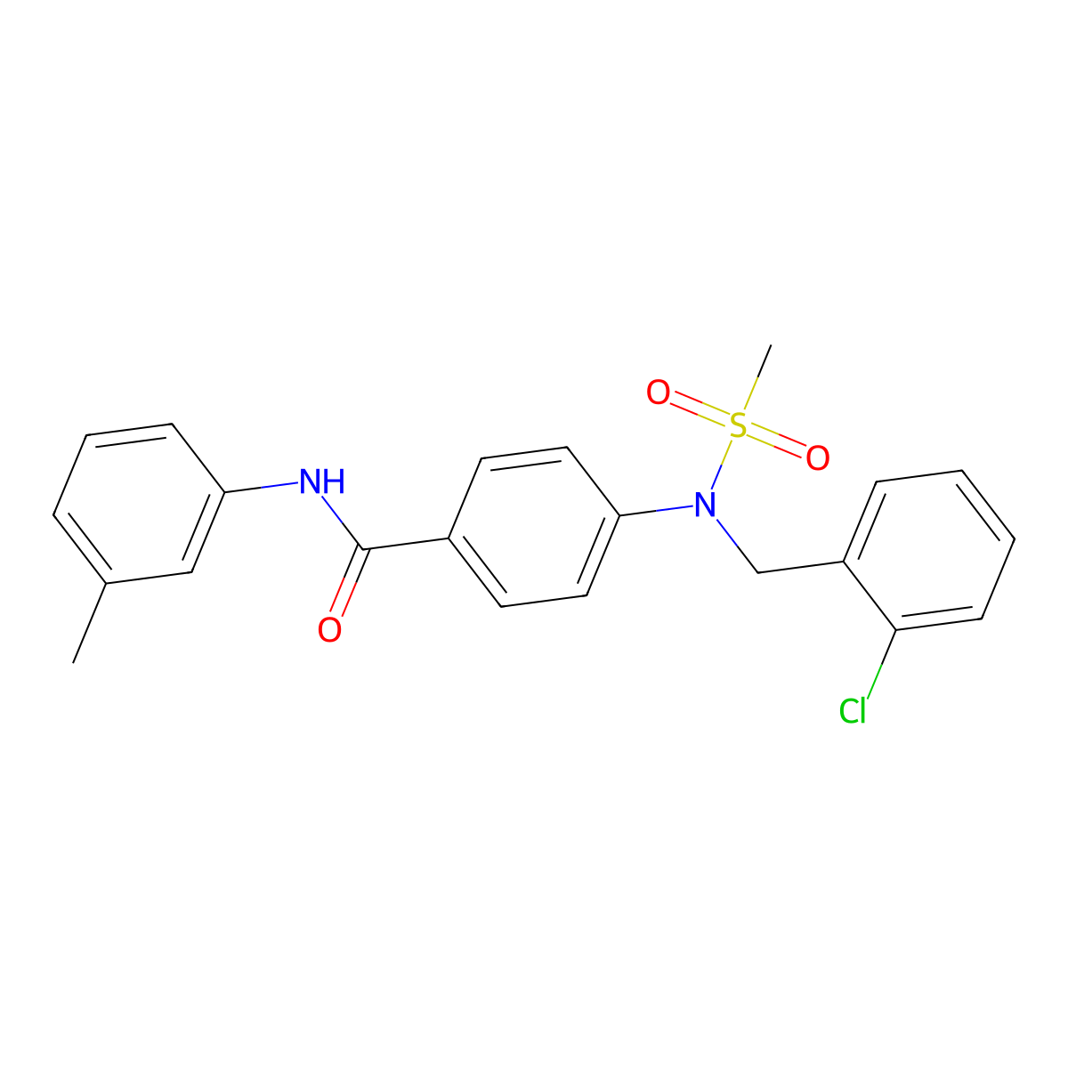 4-[(2-chlorophenyl)methyl-methylsulfonylamino]-N-(3-methylphenyl)benzamide molecular structure, CAS 432496-54-3