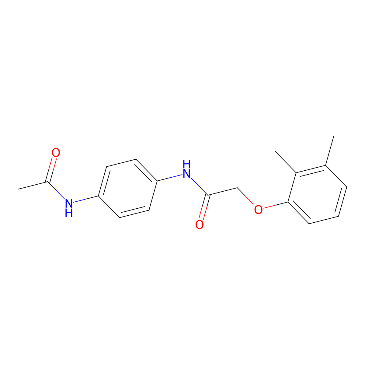 N-(4-acetamidophenyl)-2-(2,3-dimethylphenoxy)acetamide molecular structure, CAS 432496-56-5