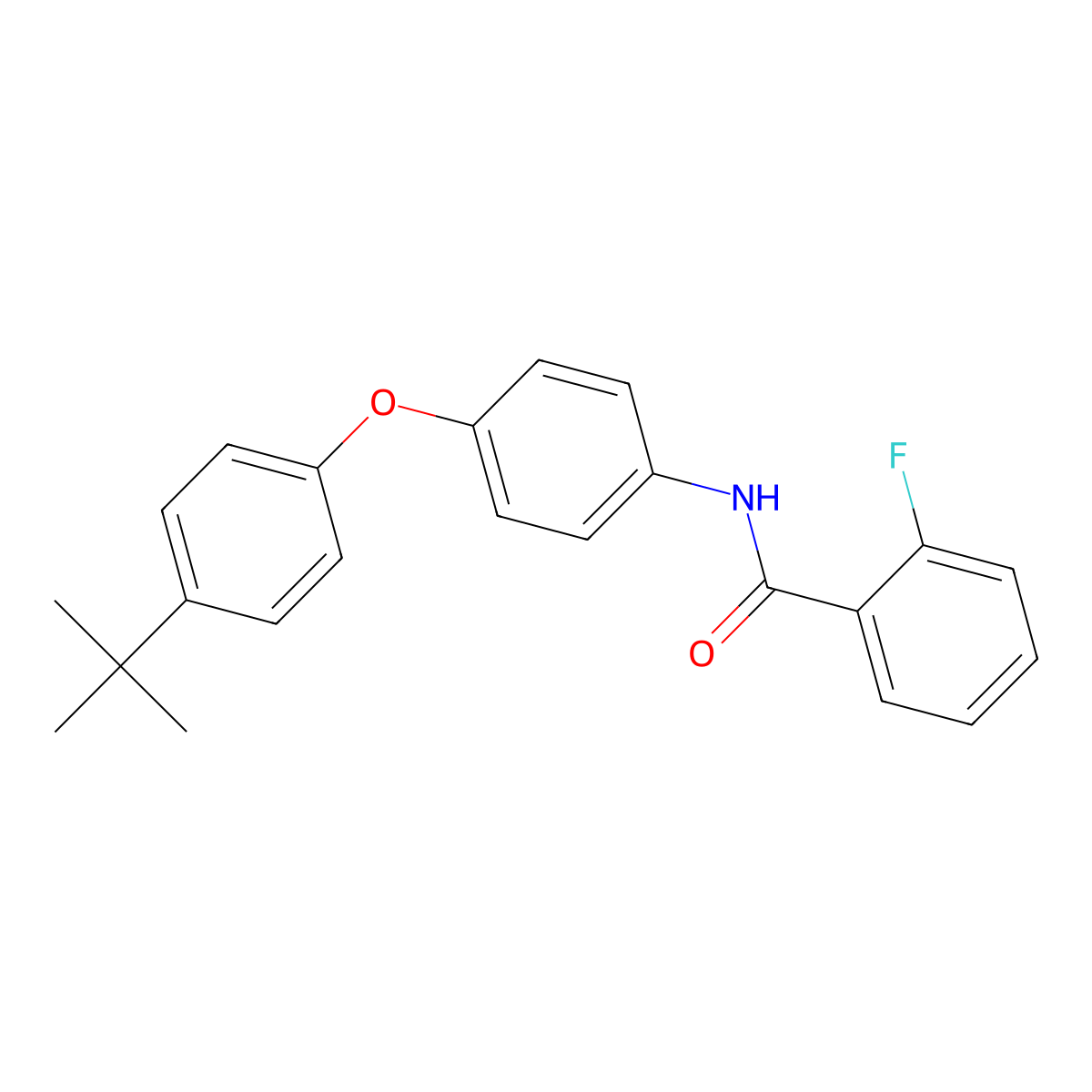 N-[4-(4-tert-butylphenoxy)phenyl]-2-fluorobenzamide molecular structure, CAS 432496-57-6
