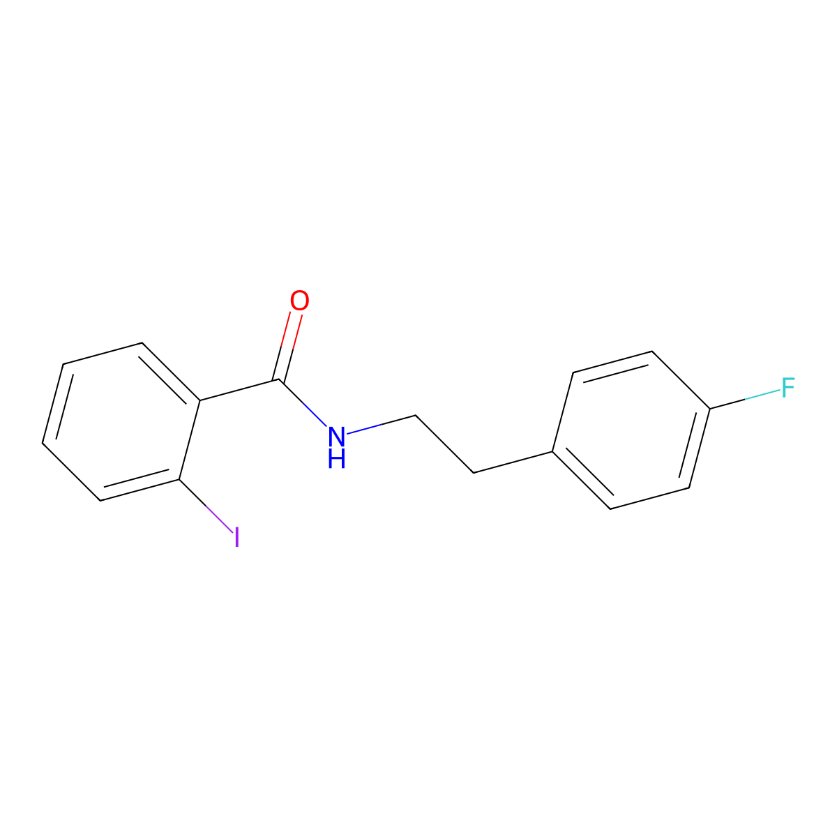 N-[2-(4-fluorophenyl)ethyl]-2-iodobenzamide molecular structure, CAS 432496-59-8